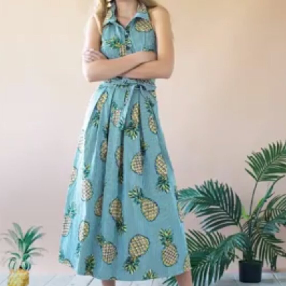 Eva Franco Sabine Dress Pineapple Plantation Size 0